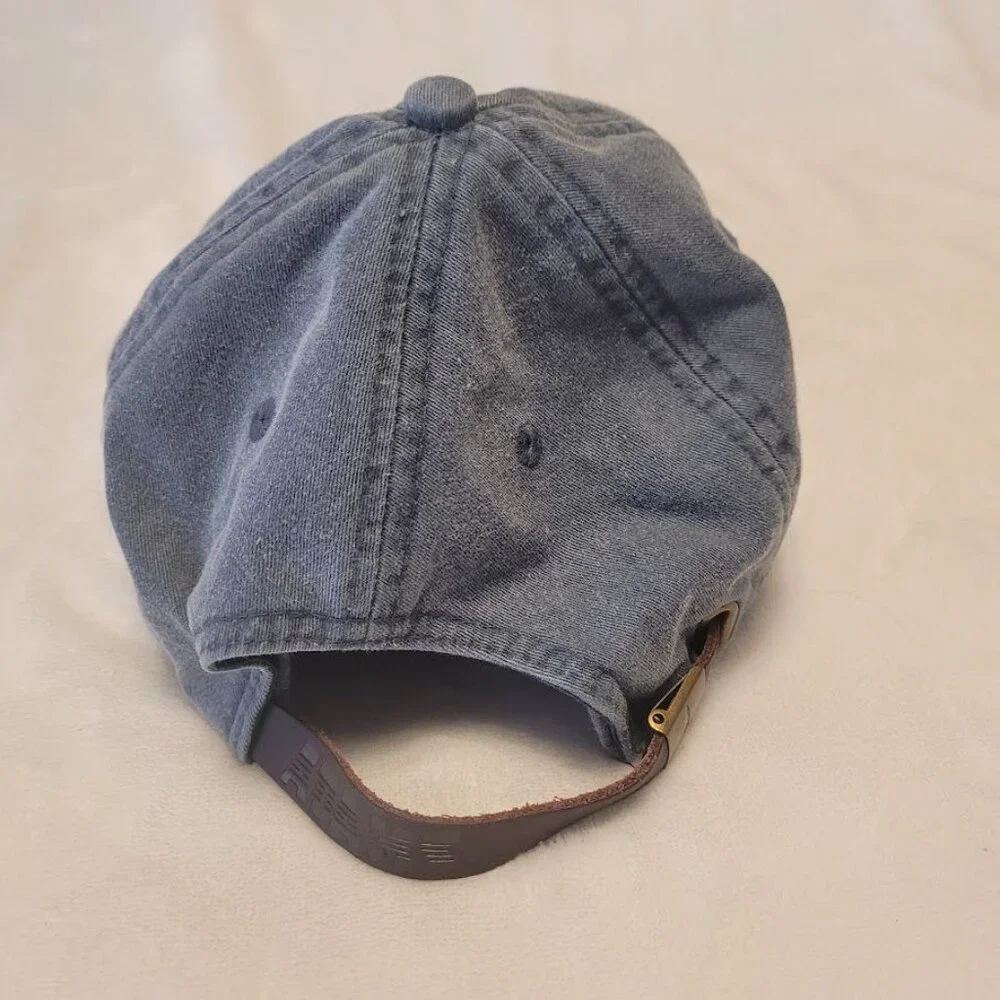 Adams Blue Denim Embroidered Dog Logo Adjustable Baseball Cap  Strap Back Hat - Picture 11 of 12